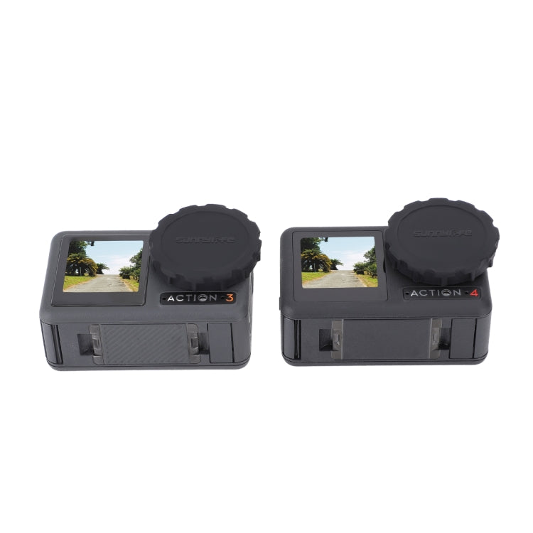 DJI Osmo Action 3/4 Sunnylife 2-Piece Scratch-Resistant Camera Lens Cap Cover (Black)