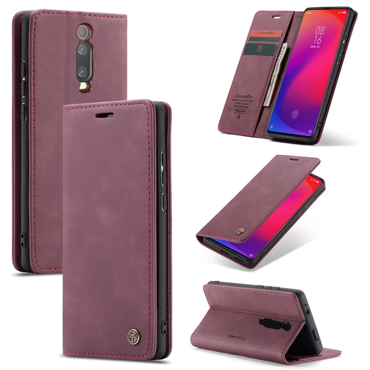 Retro Frosted Leather Case with Card Slot & Wallet for Xiaomi Mi 9T Pro / Redmi K20 Pro (Wine Red)