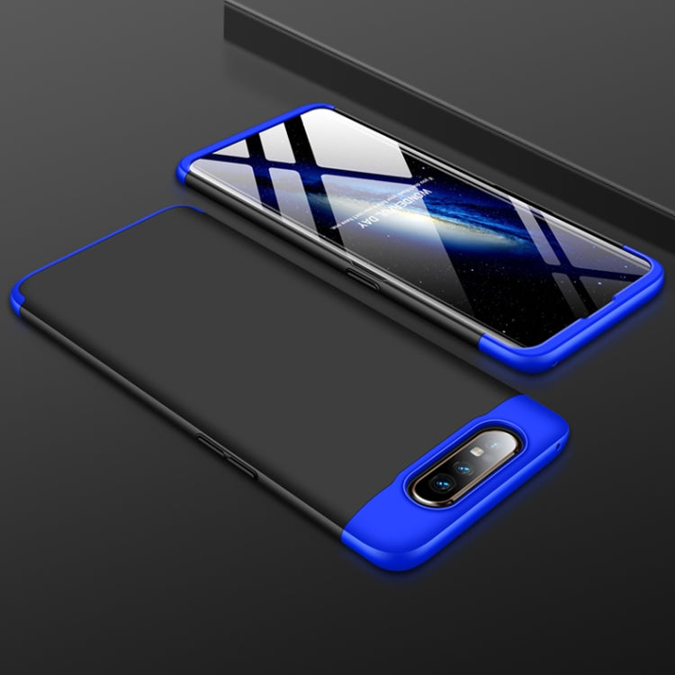 GKK Three Stage Splicing Full Coverage PC Case for Galaxy A80 - Black Blue