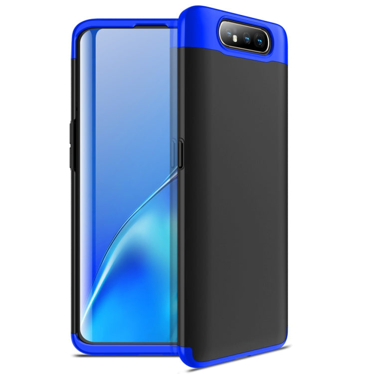 GKK Three Stage Splicing Full Coverage PC Case for Galaxy A80 - Black Blue
