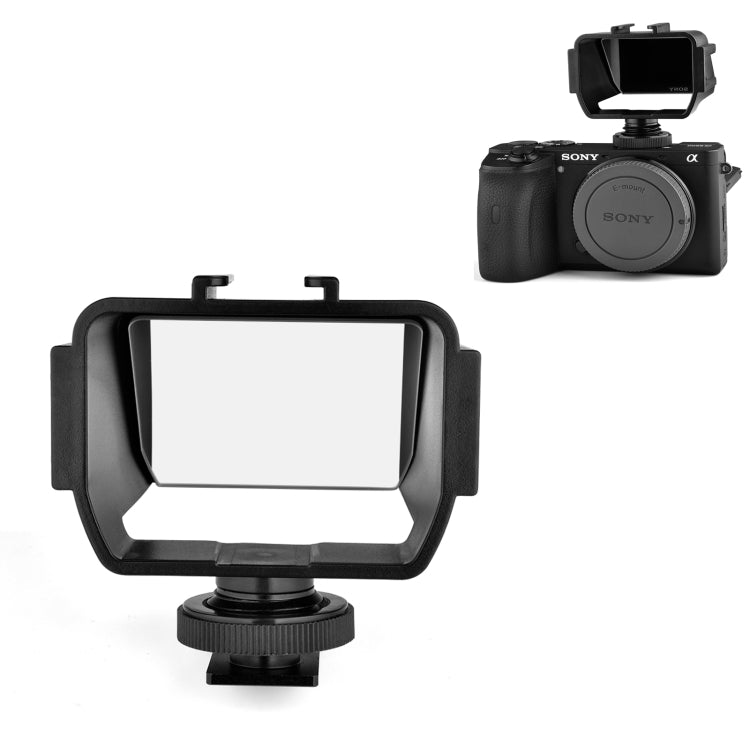 YELANGU A74 Universal Vlog Camera Flip Screen with Expandable Cold Shoe Slots
