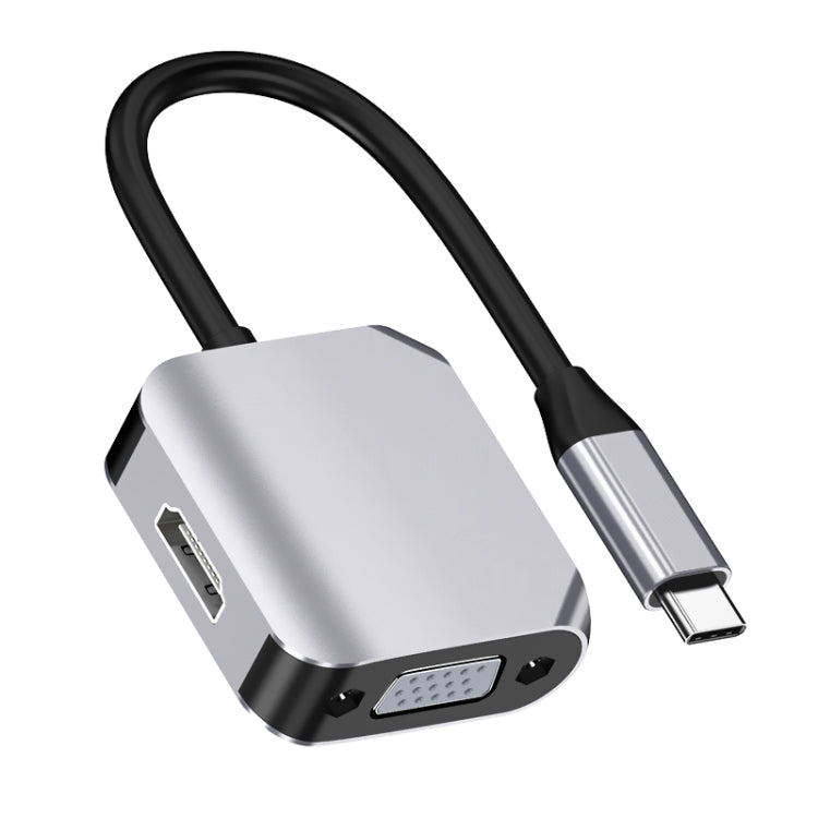Versatile HW-6002 2 In 1 Type-C / USB-C HDMI + VGA Adapter Converter - Grey