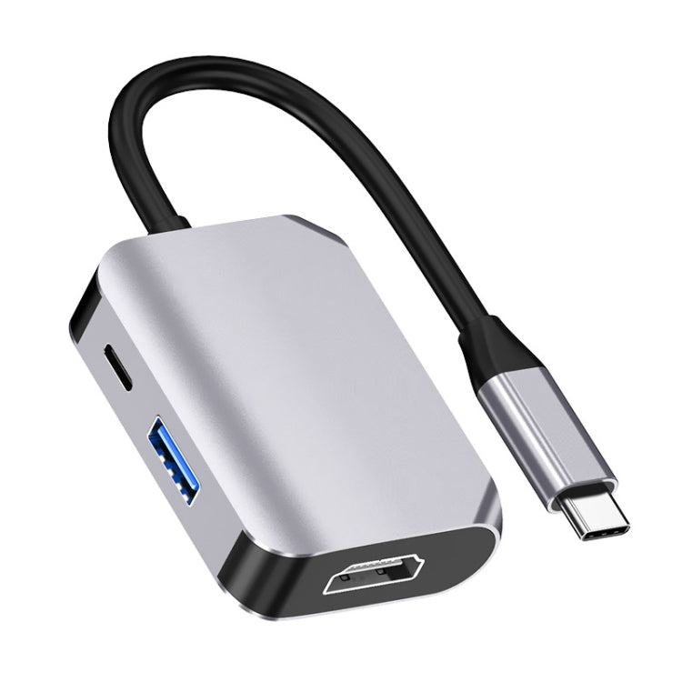 3-in-1 Type-C HDMI PD USB 3.0 Docking Station Adapter - Grey