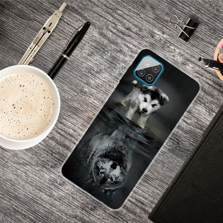 Reflected Wolf Shockproof Transparent TPU Case for Samsung Galaxy A12