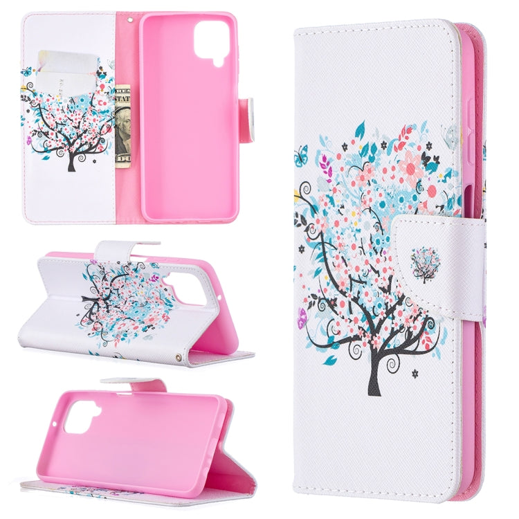 Little Tree Pattern Leather Case for Samsung Galaxy A12 With Holder & Card Slots & Wallet
