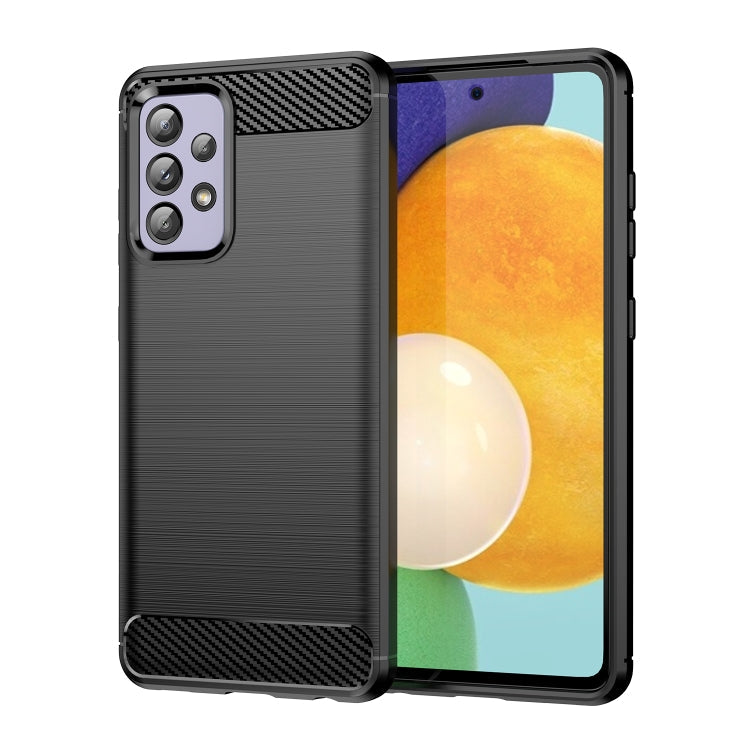 Samsung Galaxy A52 5G / 4G Carbon Fiber TPU Case in Black with Brushed Texture