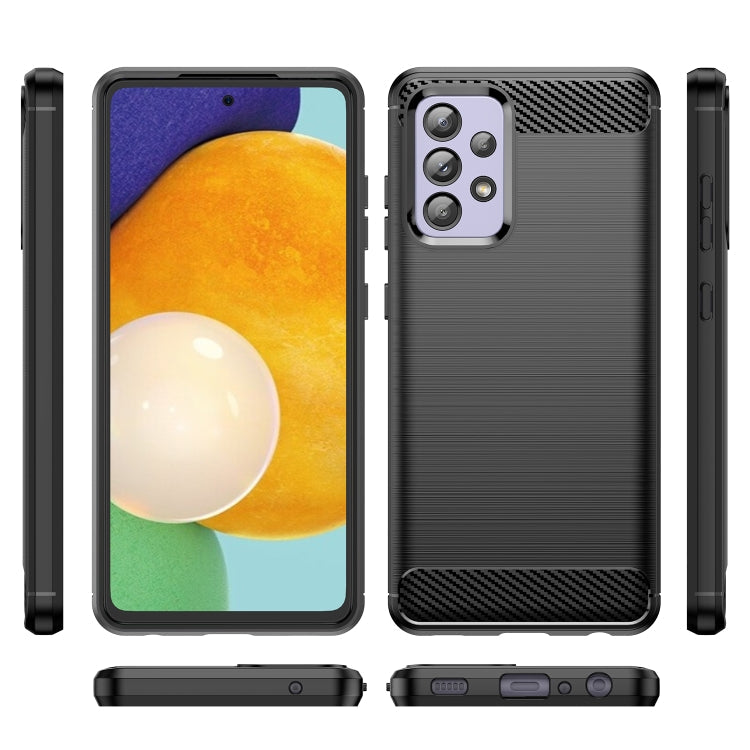 Samsung Galaxy A52 5G / 4G Carbon Fiber TPU Case in Black with Brushed Texture