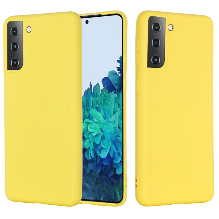 Yellow Shockproof Liquid Silicone Case for Samsung Galaxy S21 5G
