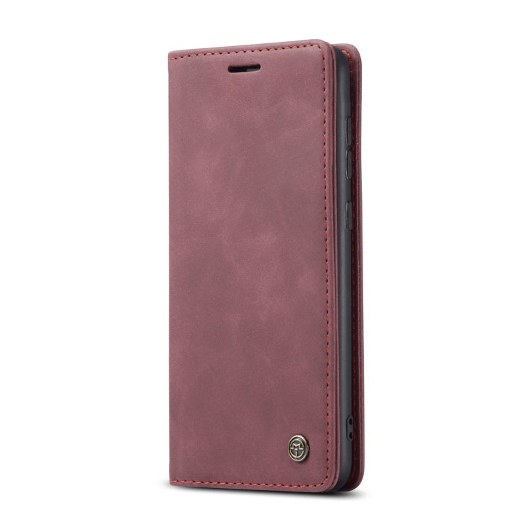 Horizontal Flip Leather Case for Samsung Galaxy S21 5G - Wine Red