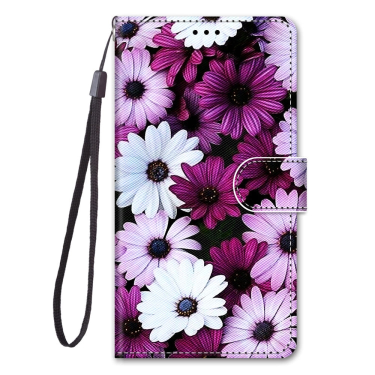 Chrysanthemum Pink White Purple PU Leather Case for Samsung Galaxy S21 Ultra 5G