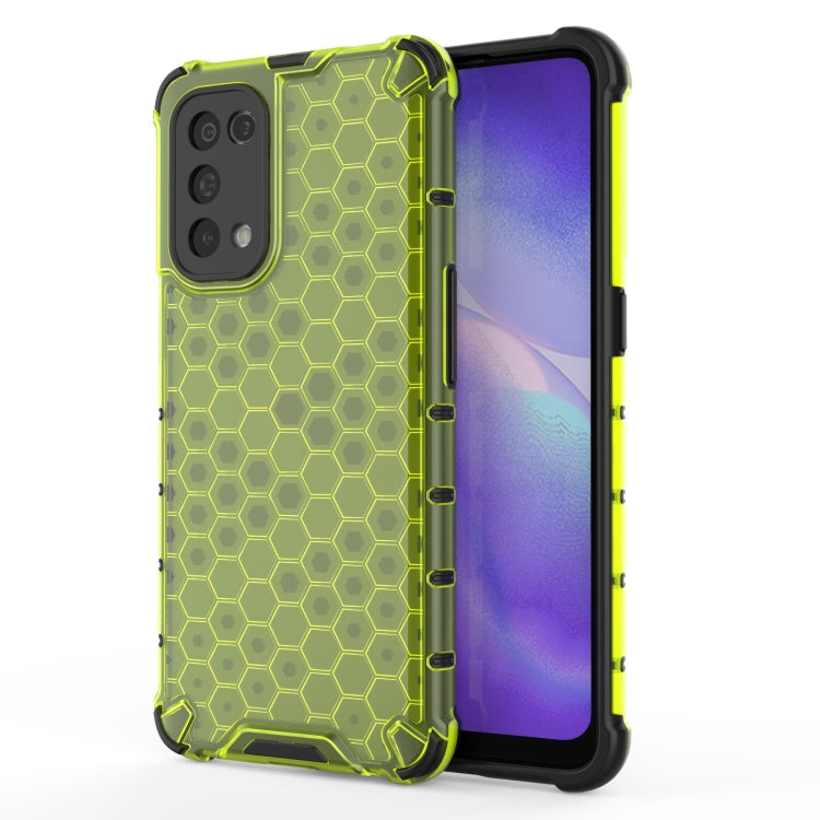 Shockproof Green Honeycomb PC + TPU Case for Oppo Reno5 5G