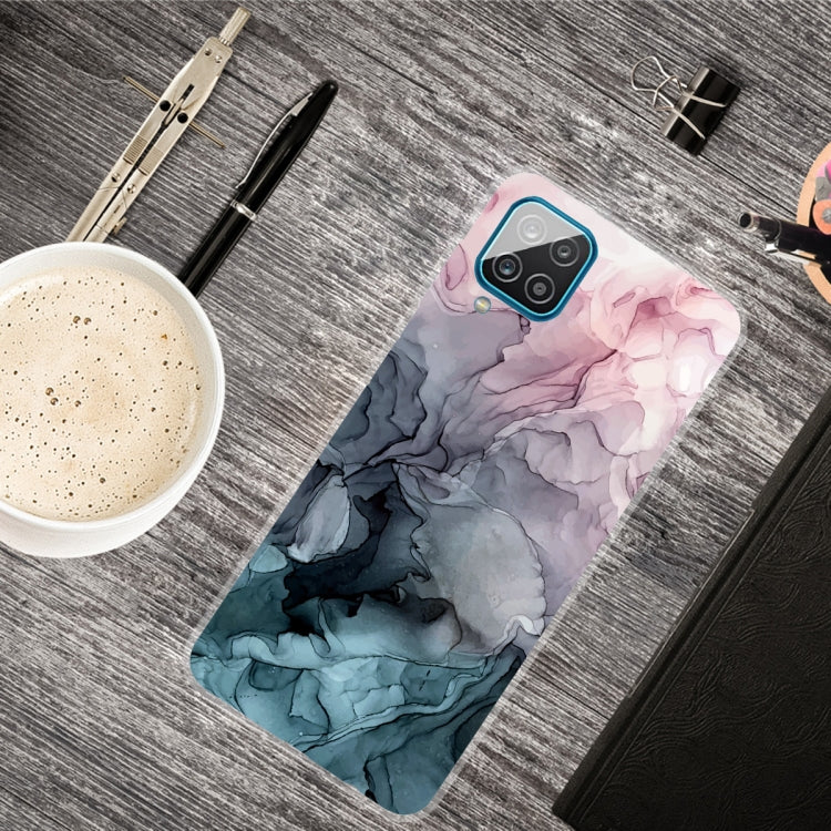 Marble Shockproof TPU Protective Case for Samsung Galaxy A12 (Light Pink Abstract Design)