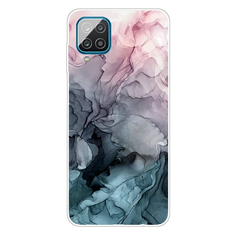 Marble Shockproof TPU Protective Case for Samsung Galaxy A12 (Light Pink Abstract Design)