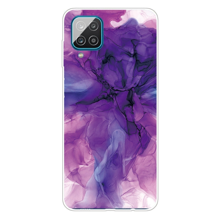 Samsung Galaxy A12 Marble Shockproof TPU Protective Case - Abstract Purple