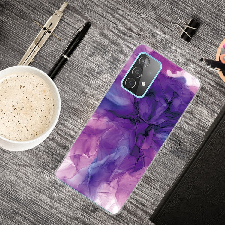 Abstract Purple Marble Shockproof TPU Protective Case for Samsung Galaxy A52 5G / 4G