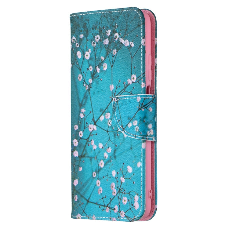 Plum Blossom Colored Drawing Pattern Leather Case for Xiaomi Poco M3