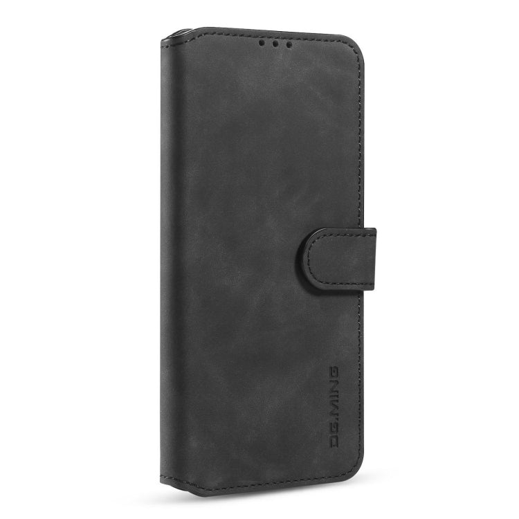 DG.MING Retro Oil Side Horizontal Flip Leather Case for Samsung Galaxy A52 5G / 4G with Card Slots & Wallet (Black)