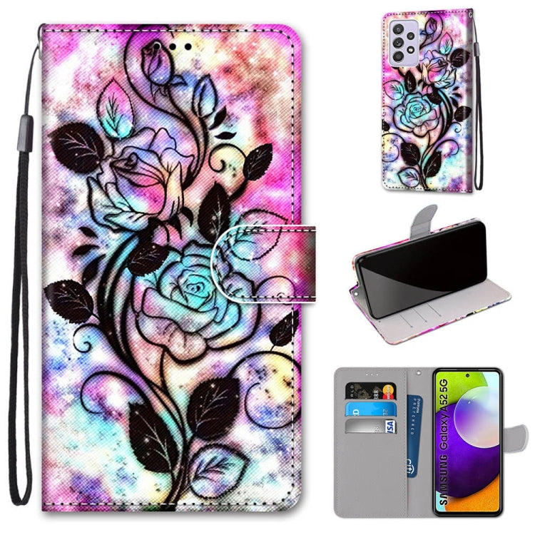 Colorful Textured Flip Leather Case with Card Slots for Samsung Galaxy A52 5G / 4G