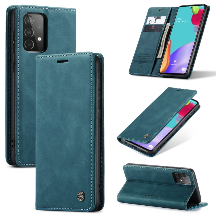 Blue Multifunctional Horizontal Flip Leather Case for Samsung Galaxy A52 5G/4G