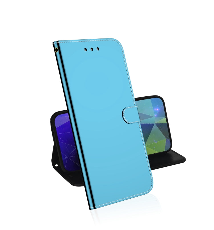 Blue Leather Case with Mirror Surface for Samsung Galaxy A52 5G/4G