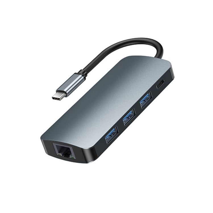 Remax RU-U91 Retor Series 9 In 1 Multi-function Type-C / USB-C HUB Docking Station in Dark Grey