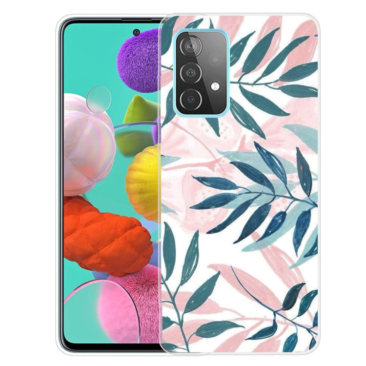 Shockproof Painted Transparent TPU Protective Case for Samsung Galaxy A32 4G (INS Green Grass)