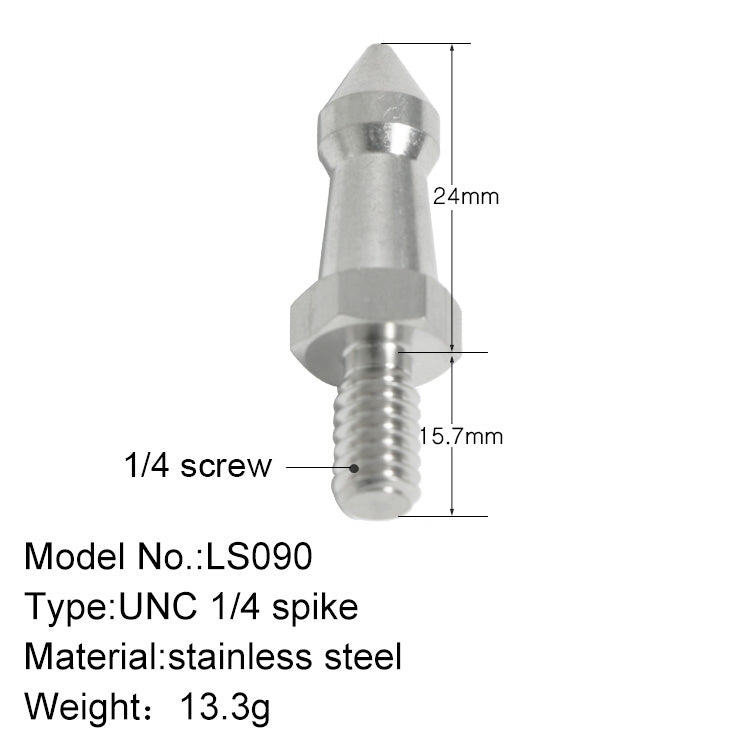 BEXIN LS090 2PCS Stainless Steel 1/4 inch Feet Screws for SLR Tripod - Stable and Durable Camera Support