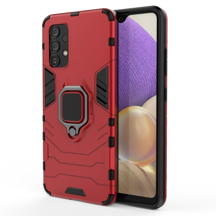 Samsung Galaxy A32 4G Red Shockproof Protective Case with Magnetic Ring Holder