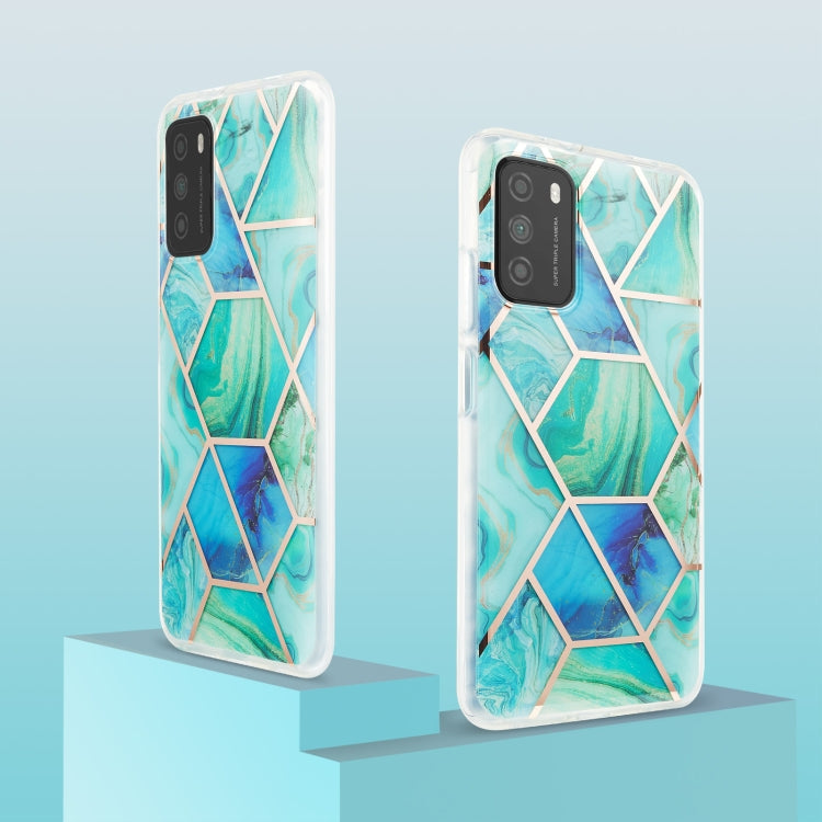 3D Electroplating Marble TPU Case for Xiaomi Poco M3/Note 9 4G/Redmi 9 Power/Redmi 9T (Green)