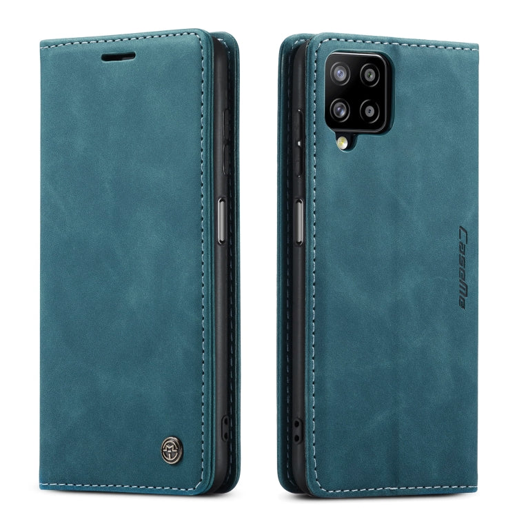 Samsung Galaxy A12 Multifunctional Blue Leather Case with Holder & Card Slot & Wallet