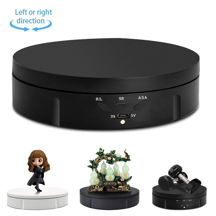 USB Electric Rotating Turntable Display Stand for Photography and Video Shooting (Black, 14.6cm)
