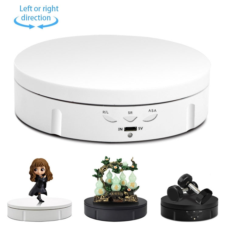 USB Electric Rotating Turntable Display Stand - White (14.6cm)