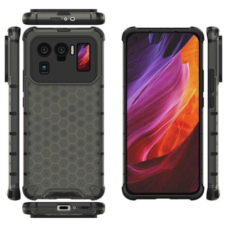 Shockproof Black Honeycomb PC + TPU Case for Xiaomi Mi 11 Ultra