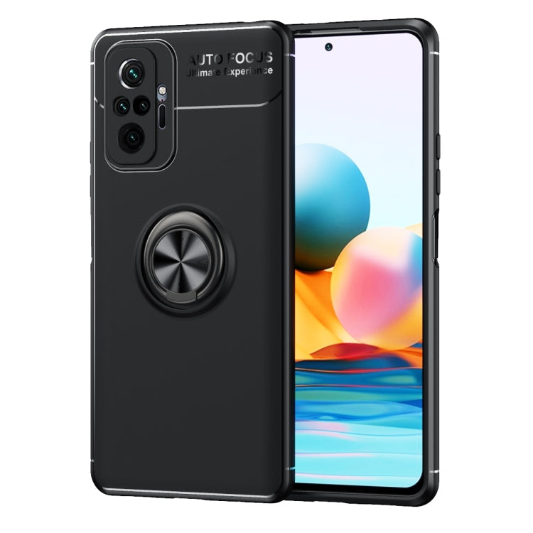 Metal Ring Holder 360 Degree Rotating TPU Case for Xiaomi Redmi Note 10 Pro (Black)