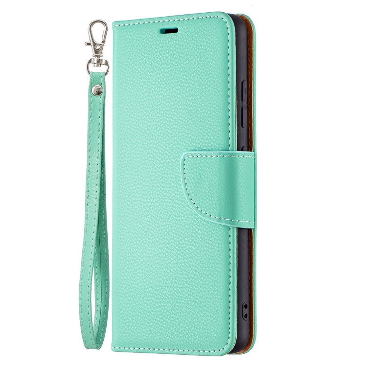 Green Litchi Texture Leather Case for Samsung Galaxy A32 4G With Holder, Card Slots, Wallet, and Lanyard