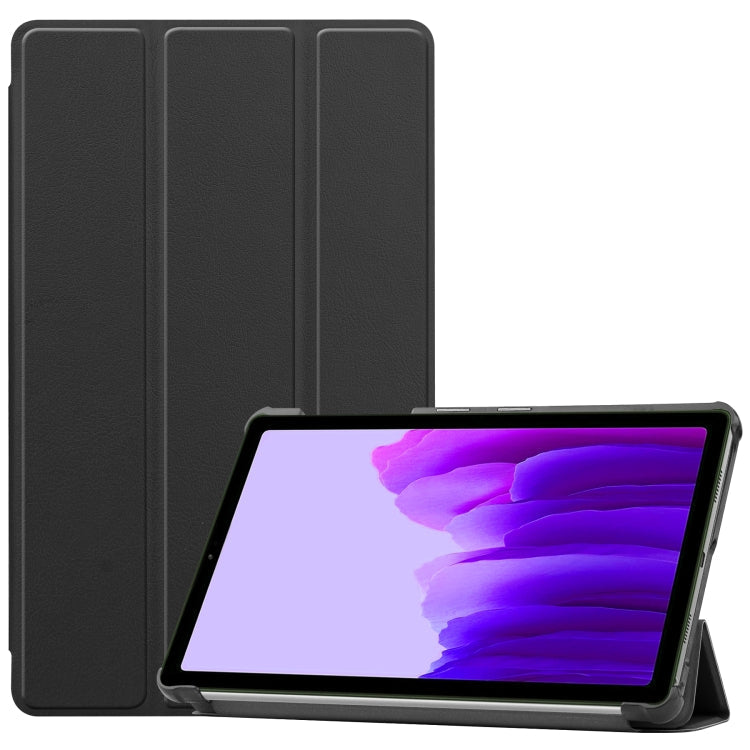 Samsung Galaxy Tab A7 Lite T225 Black Leather Flip Case with Three-Folding Holder