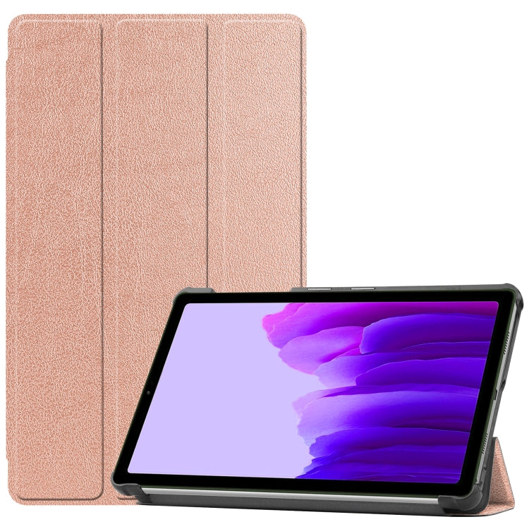 Rose Gold Horizontal Flip Leather Case for Samsung Galaxy Tab A7 Lite T225 with Custer Pattern