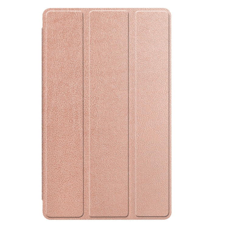 Rose Gold Horizontal Flip Leather Case for Samsung Galaxy Tab A7 Lite T225 with Custer Pattern