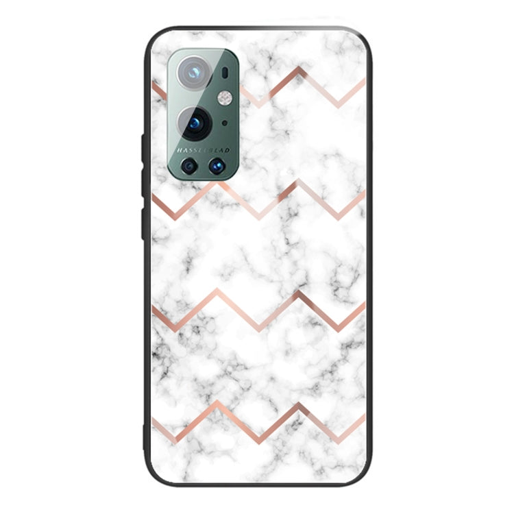 Marble Tempered Glass Back Cover with TPU Border Case for Samsung Galaxy A32 4G (HCBL-9)