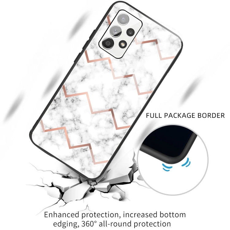 Marble Tempered Glass Back Cover with TPU Border Case for Samsung Galaxy A32 4G (HCBL-9)