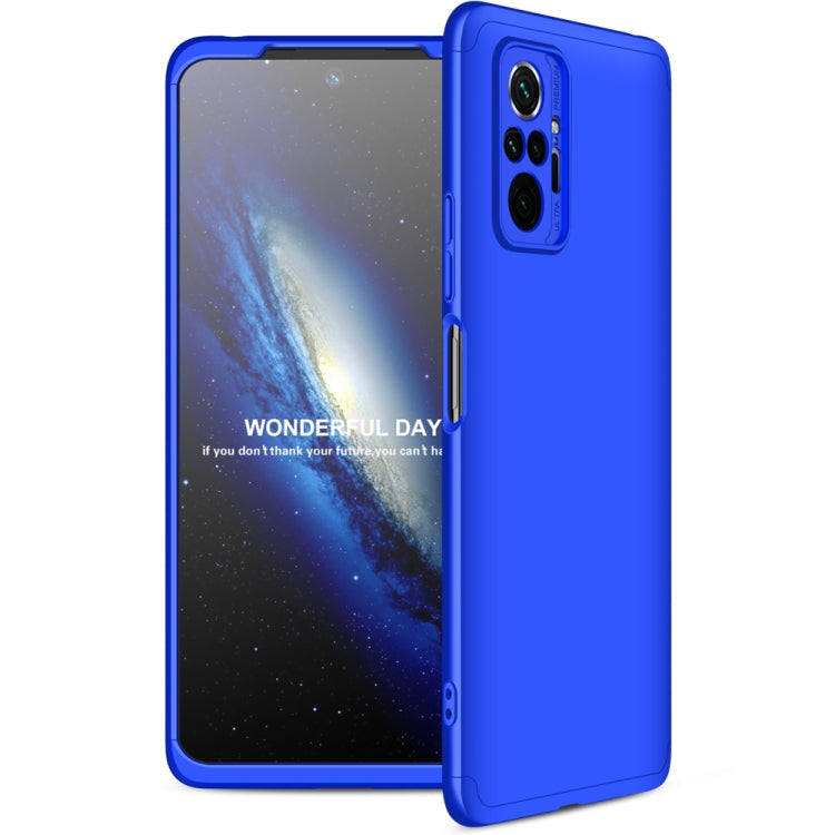GKK Three Stage Splicing Full Coverage PC Protective Case for Xiaomi Redmi Note 10 Pro / Note 10 Pro Max (Blue)