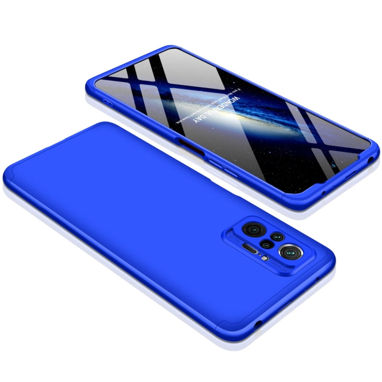 GKK Three Stage Splicing Full Coverage PC Protective Case for Xiaomi Redmi Note 10 Pro / Note 10 Pro Max (Blue)