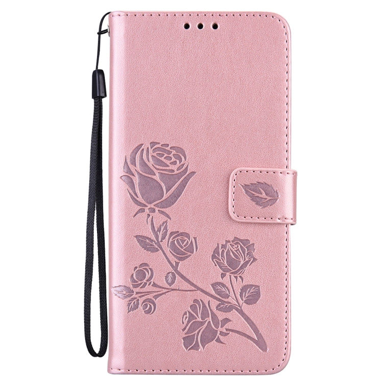 Rose Gold Embossed Horizontal Flip Leather Case for Samsung Galaxy A32 4G with Holder & Card Slots & Wallet