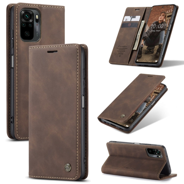 Retro Frosted Coffee Leather Case for Xiaomi Redmi Note 10 4G / Note 10s