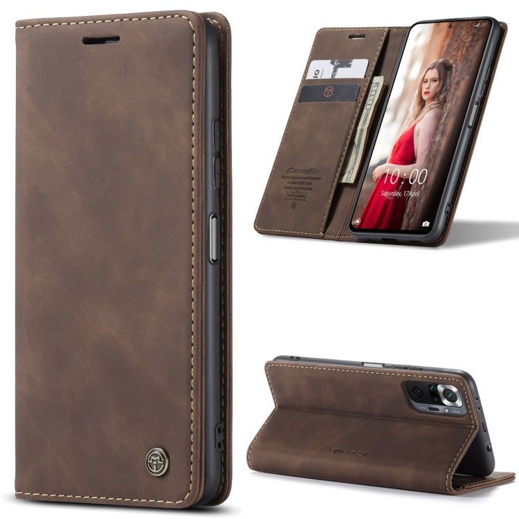 Leather CaseMe 013 for Xiaomi Redmi Note 10 Pro 4G / Note 10 Pro Max - Coffee
