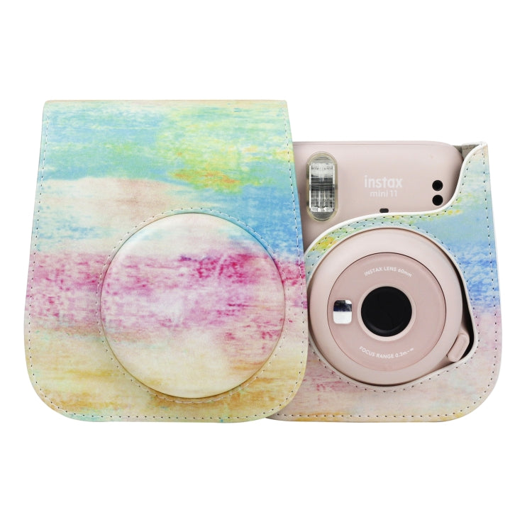 Oil Paint Design Camera Bag with Shoulder Strap for Fujifilm Instax Mini 11