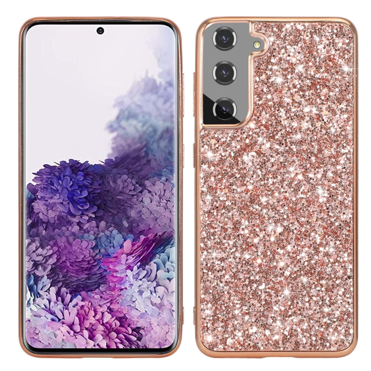 Rose Gold Glitter Powder Shockproof TPU Case for Samsung Galaxy S21 FE