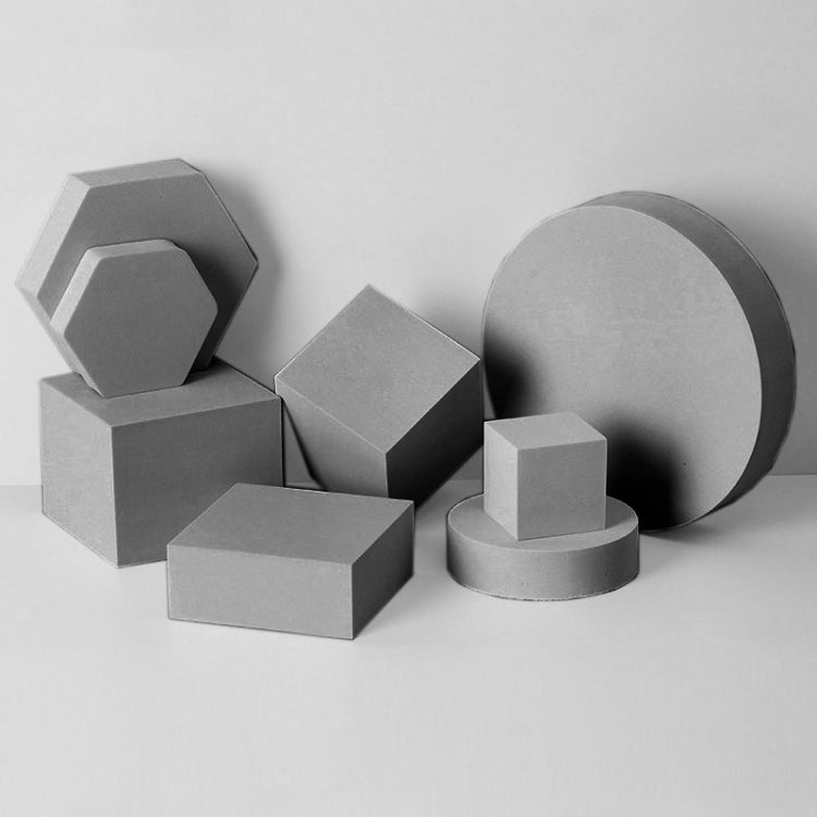 Durable Geometric Foam Props Set for Photography (Grey)