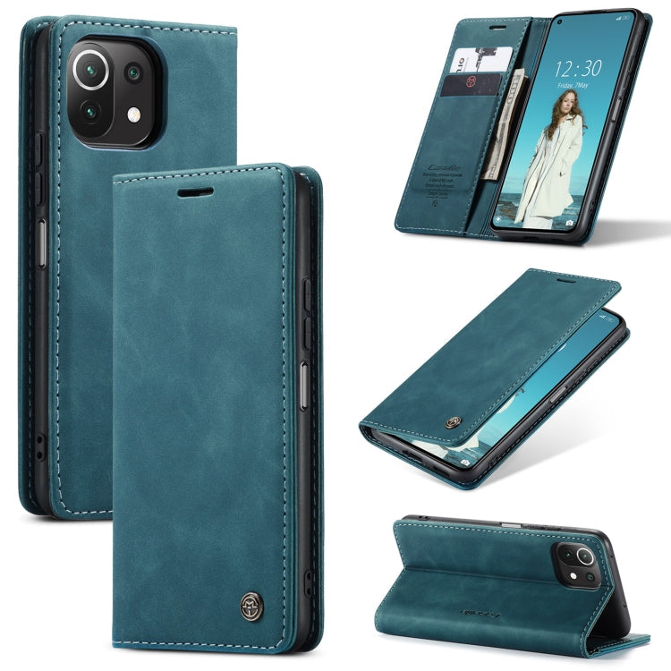 CaseMe 013 Multifunctional Horizontal Flip Leather Case for Xiaomi Mi 11 Lite - Blue
