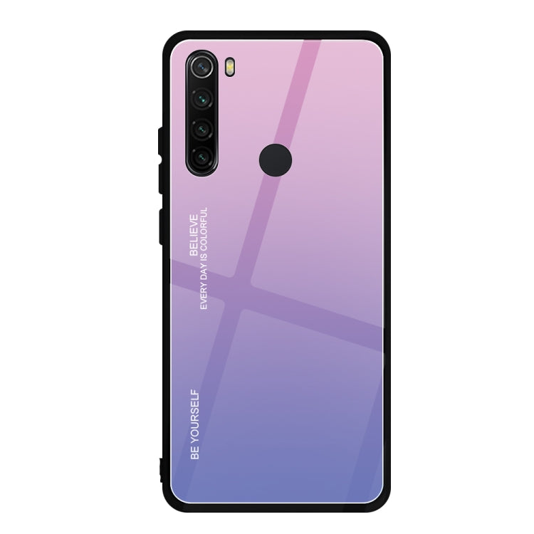 Light Purple Gradient Color Glass Case for Xiaomi Redmi Note 8